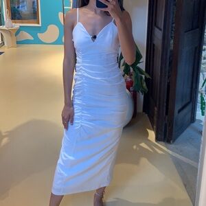 White midi dress